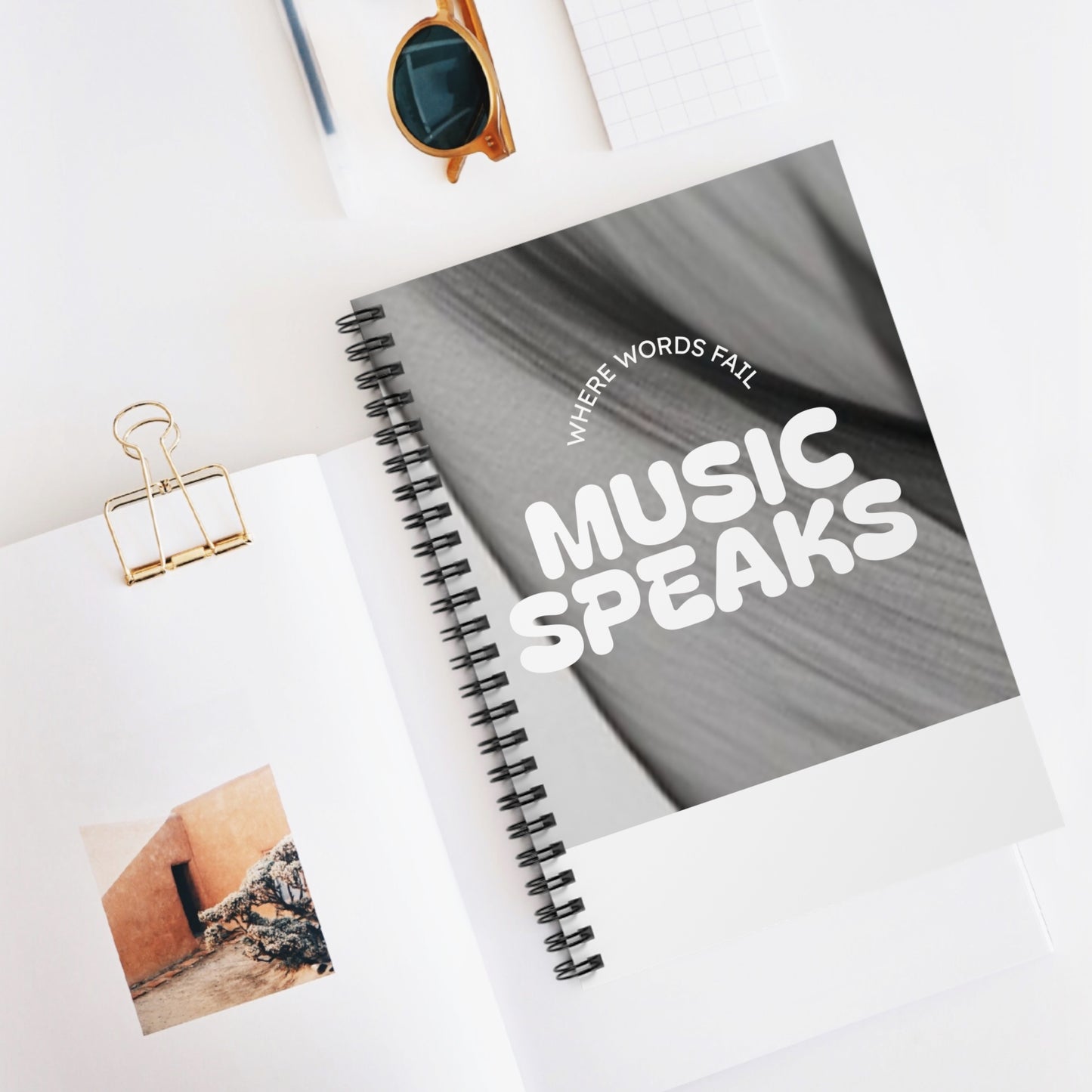 Music Speaks Spiral Notebook — "Where Words Fail" Ruled Journal for Musicians & Songwriters